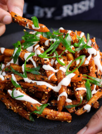 spicy garlic and sesame fries