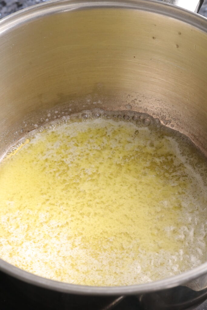 butter melting in a saucepan