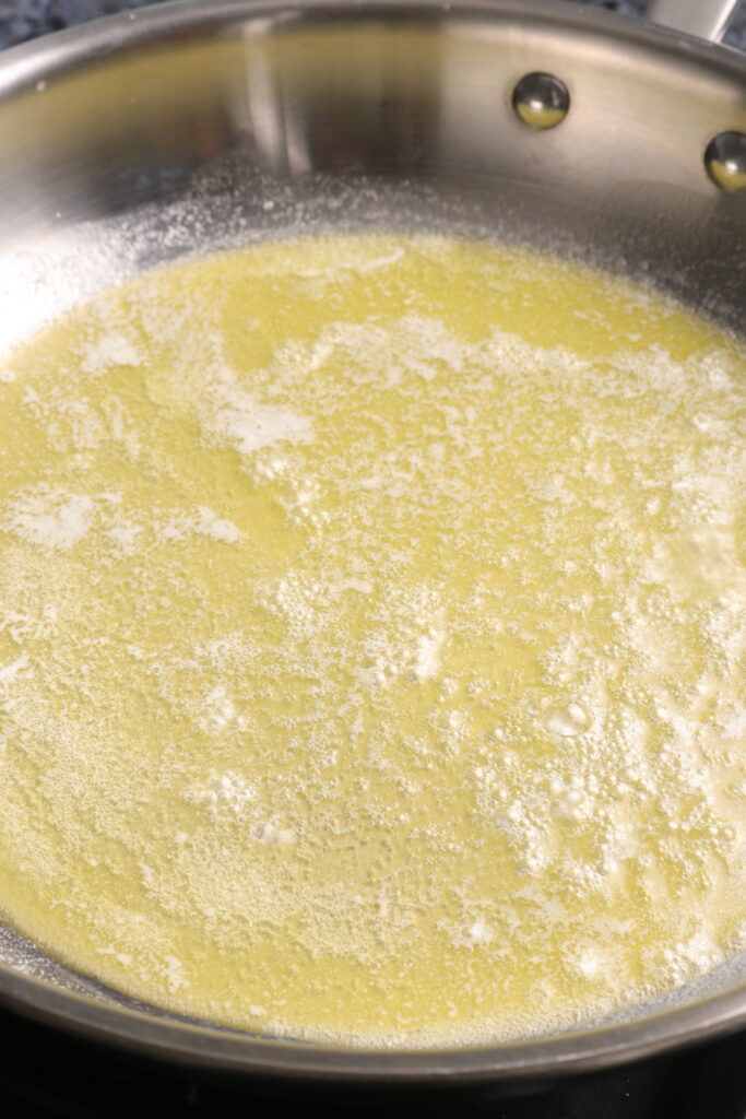 melted butter in a pan