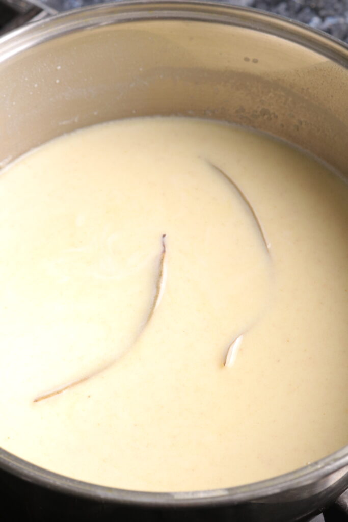 béchamel sauce in a pan