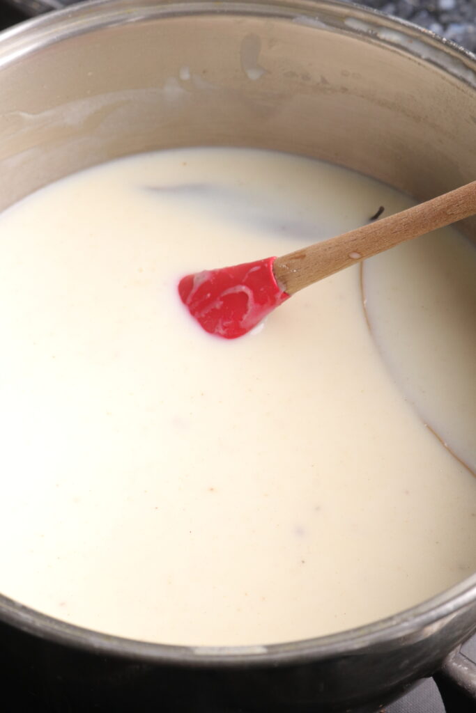 béchamel sauce in a pan