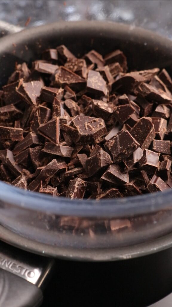 melting chocolate in a bowl over a bain marie