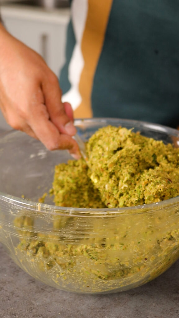 homemade veggie burger mixture in a bowl