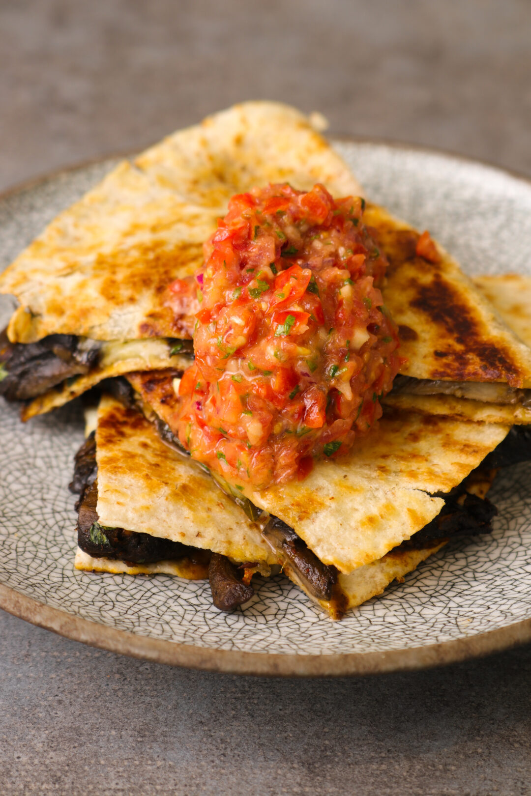 Masala Mushroom Quesadillas