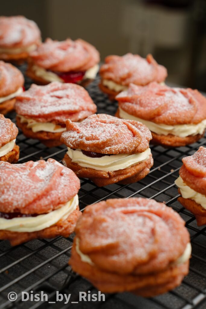 strawberry Viennese whirls