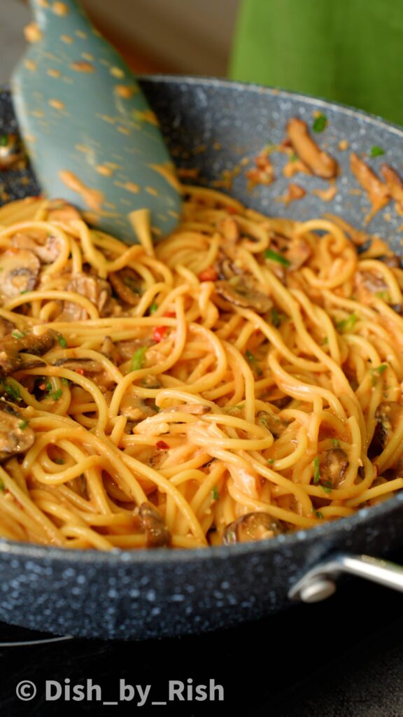 chilli miso mushroom pasta