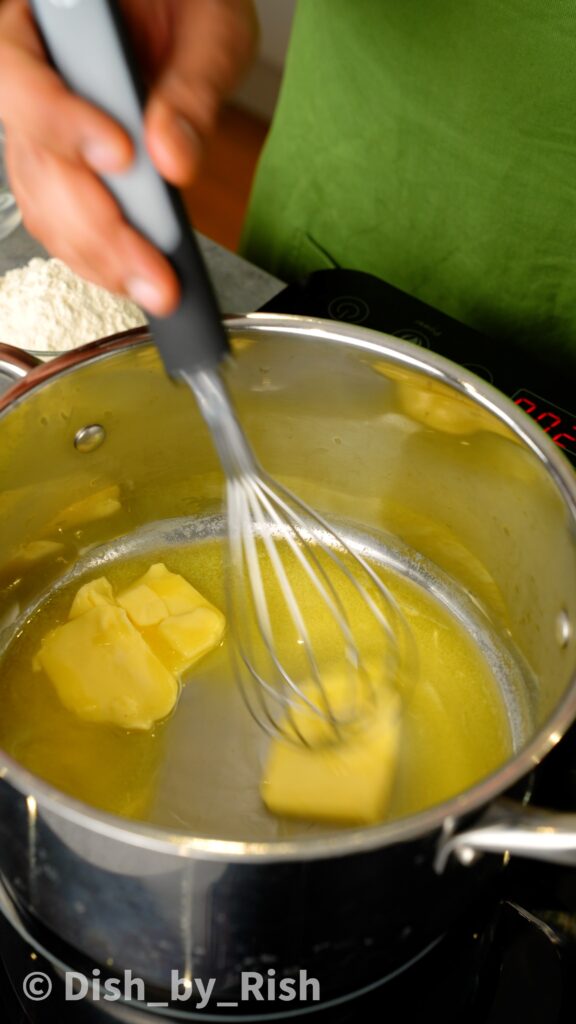 melting butter in a saucepan