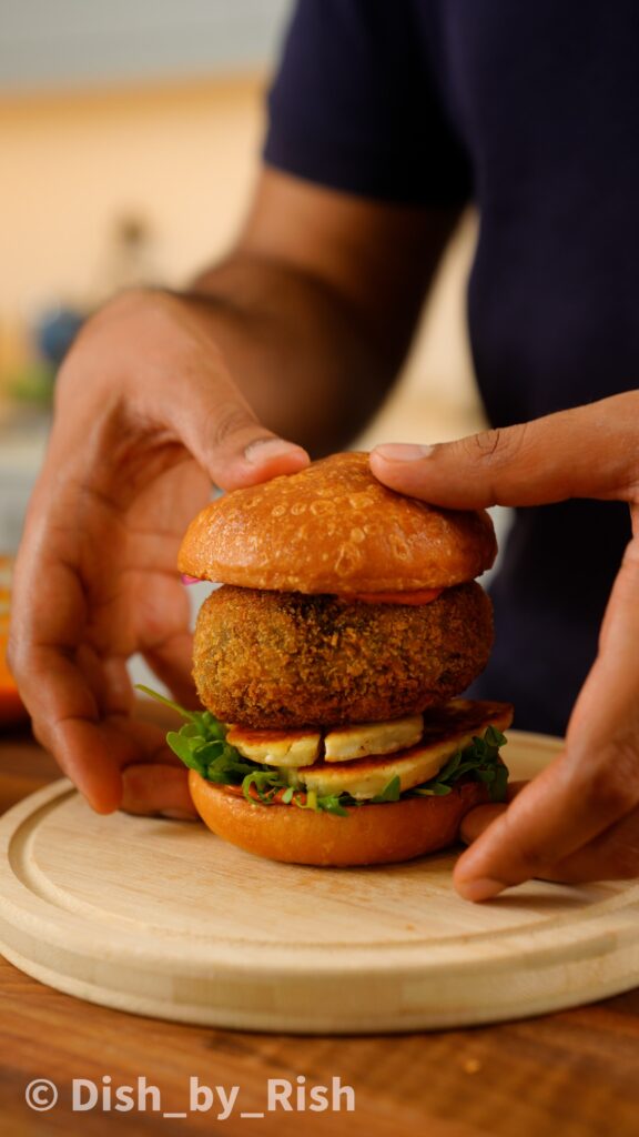 crispy homemade mushroom burger