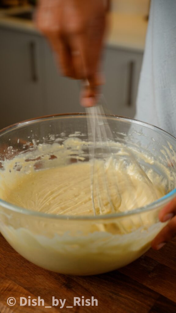 whisking cream cake mixture