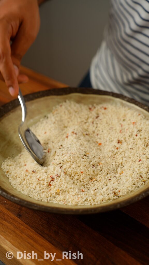 panko breadcrumbs and seasonings in a bowl