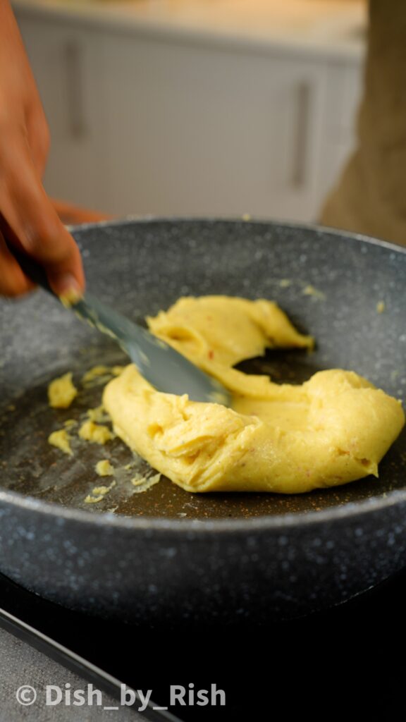 mixing barfi mixture