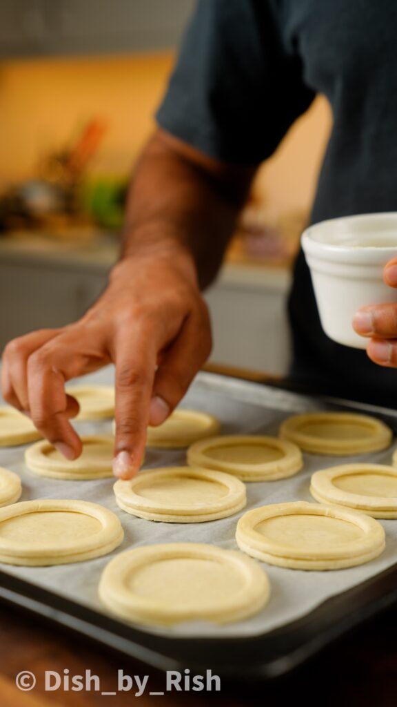 glazing the top of the pastry cases