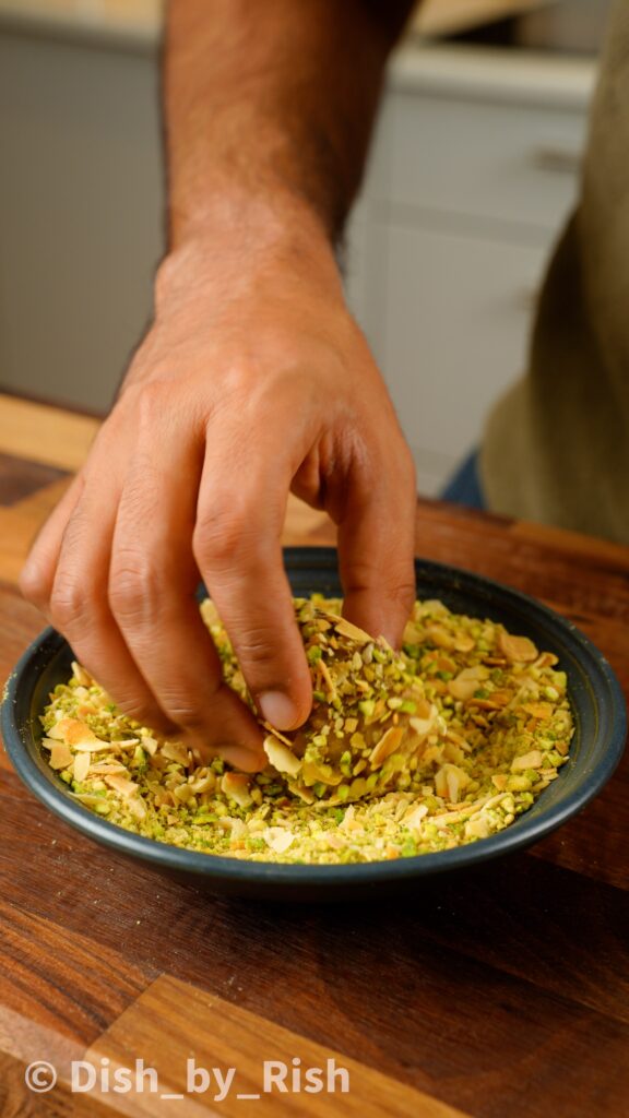 coating cookie dough in nuts