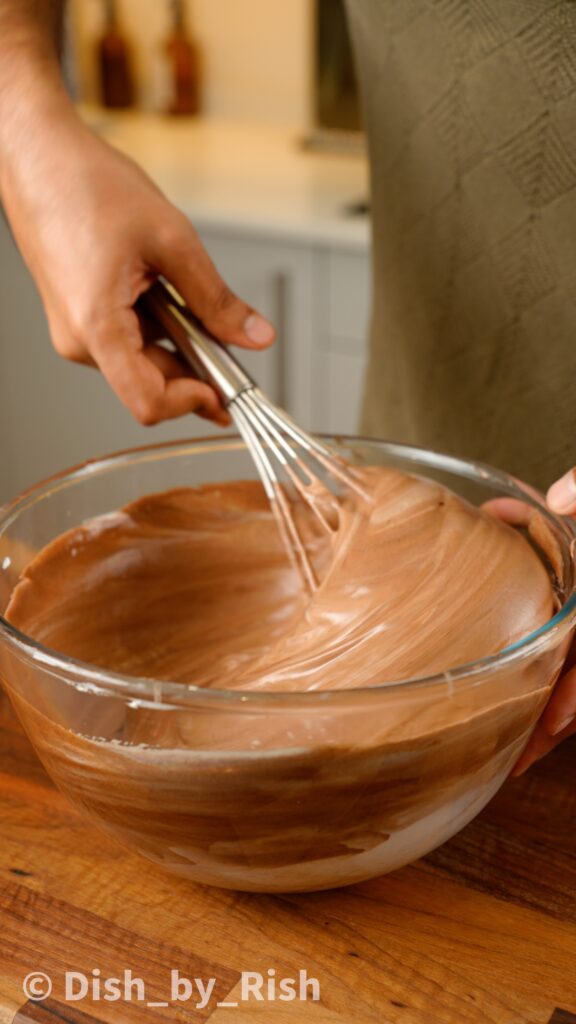 folding chiffon cake mixture