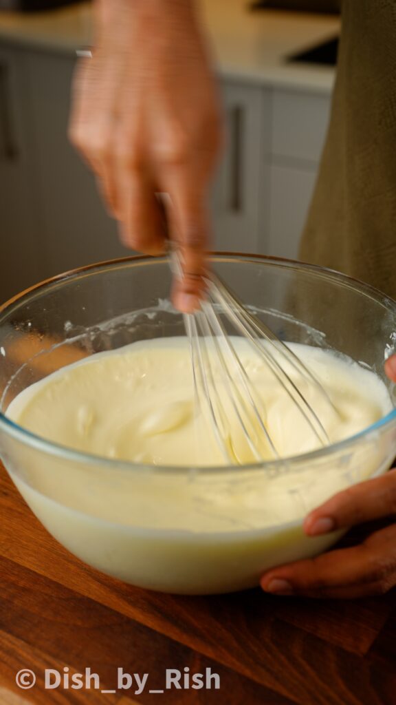 whisking whipped cream