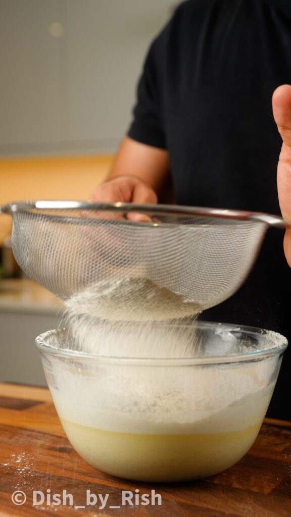 sifting dry ingredients