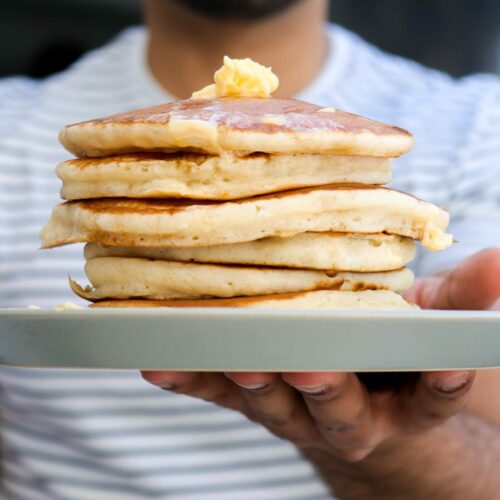 vegan fluffy American style pancakes