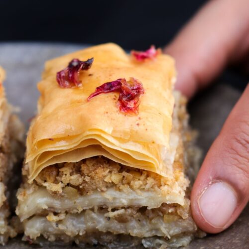 coconut and walnut baklava