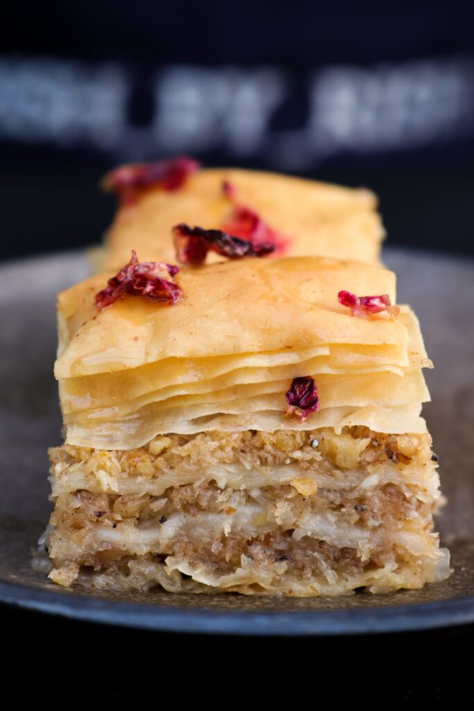 coconut and walnut baklava