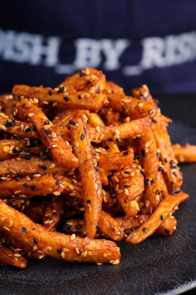 spicy garlic and sesame fries