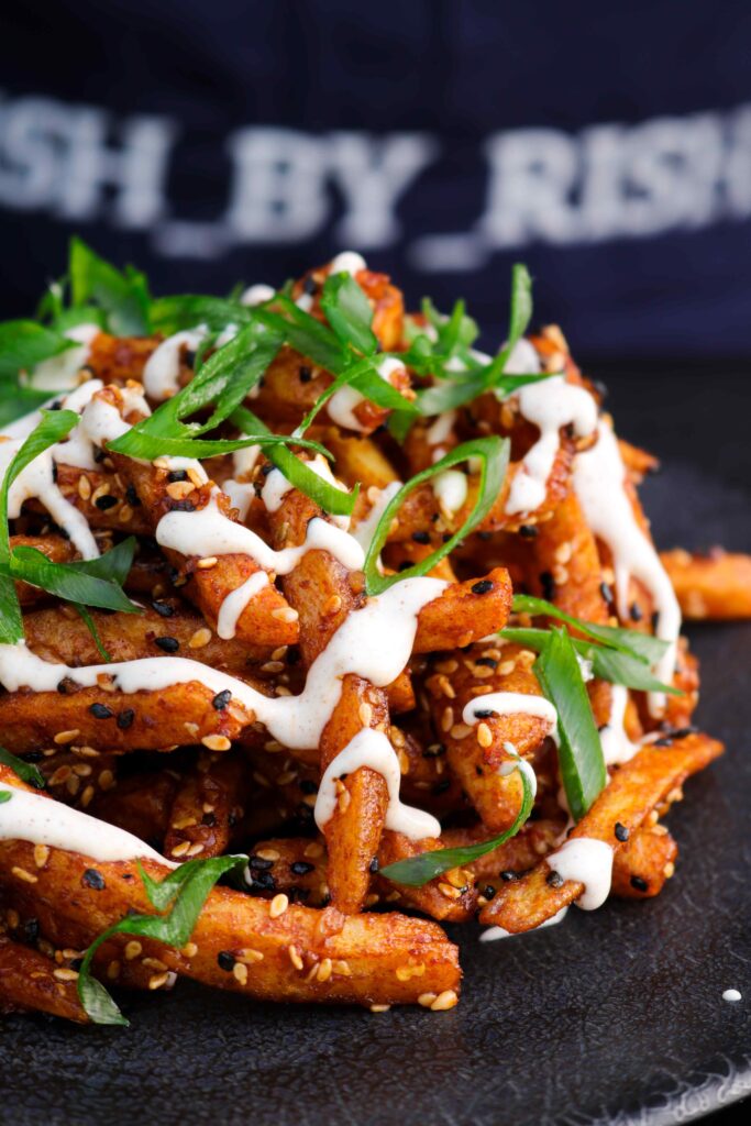 spicy garlic and sesame fries