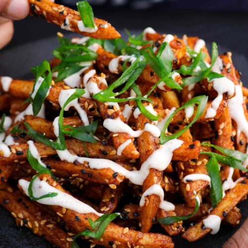 spicy garlic and sesame fries