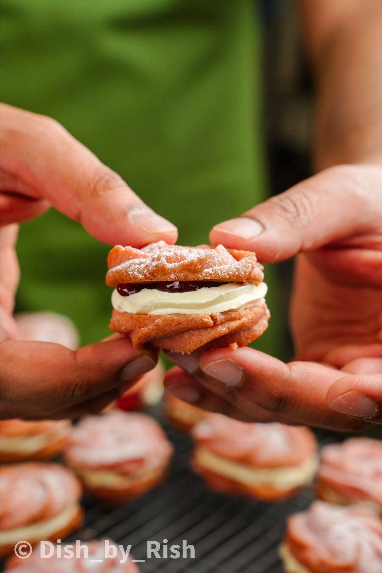 strawberry Viennese whirls