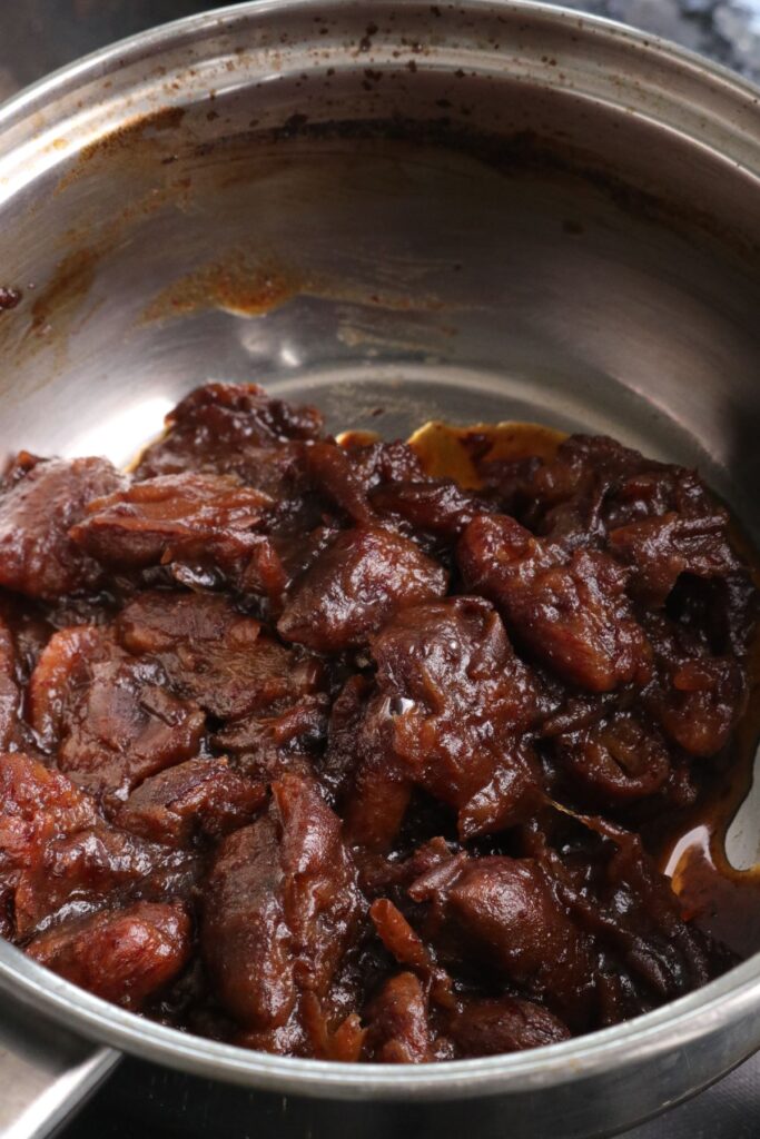 boiled dates in a saucepan