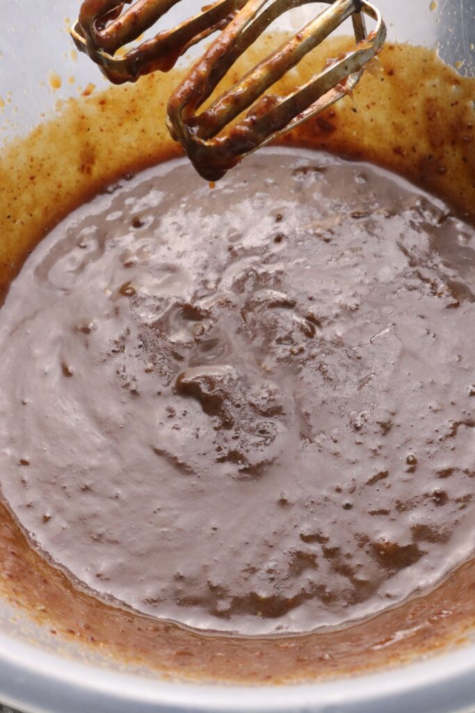 sticky toffee pudding wet mix whisked