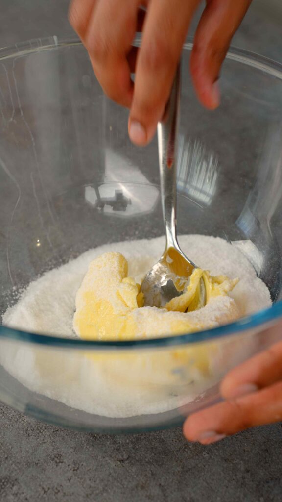 mixing butter and sugar