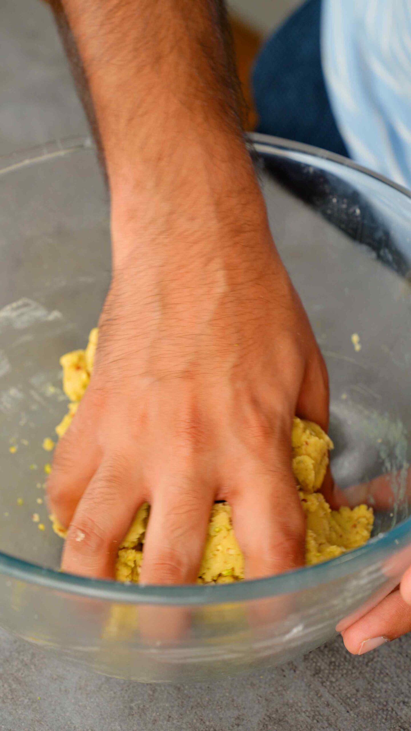 mixing kulfi shortbread dough